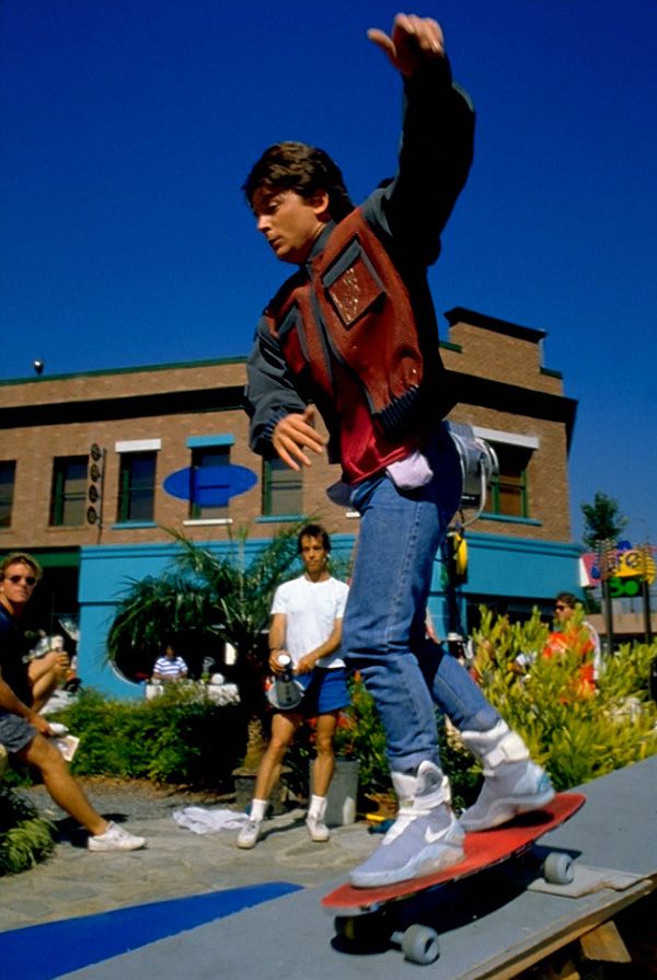 Marty skateboarding.